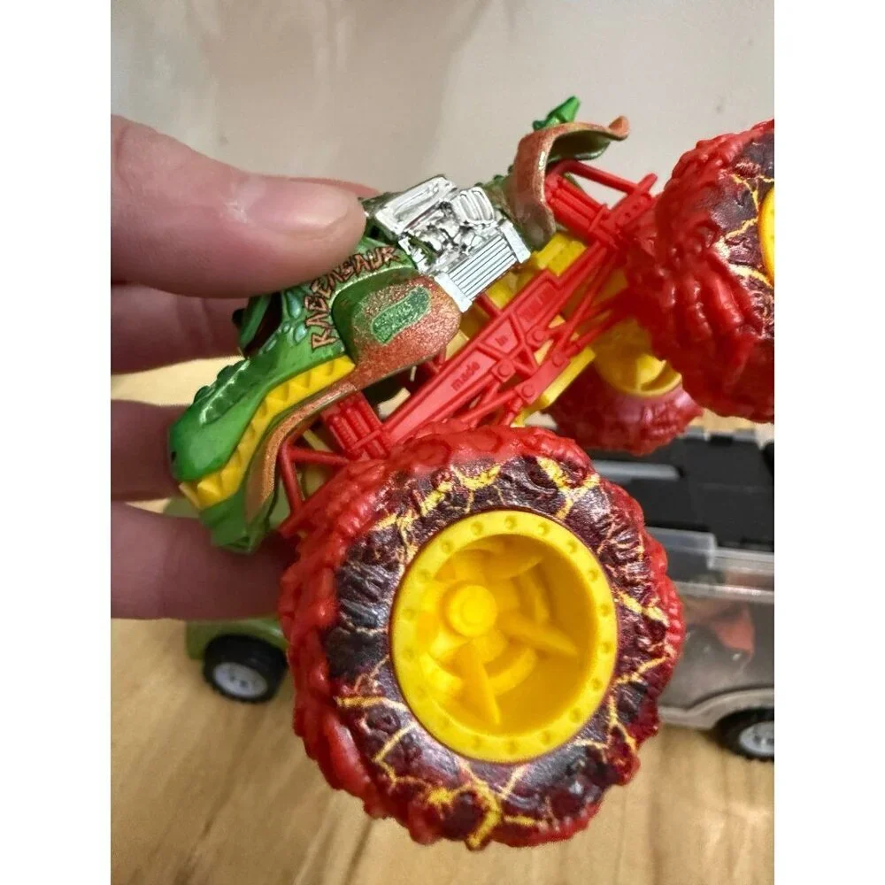 Dinosaur Monster Truck Set with Carrying Case & Trailer